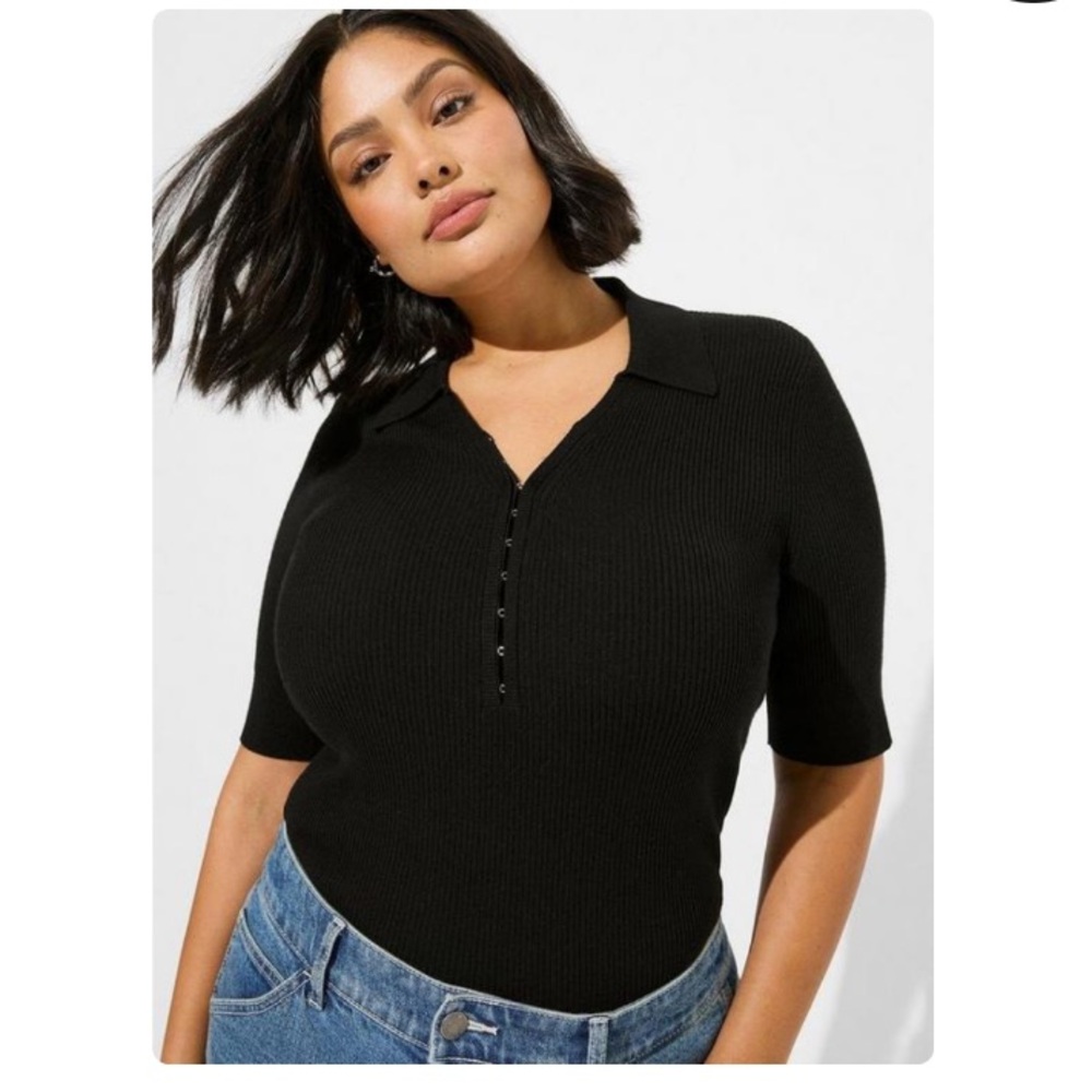TORRID Fitted Ribbed Polo Sweater 2X NWOT